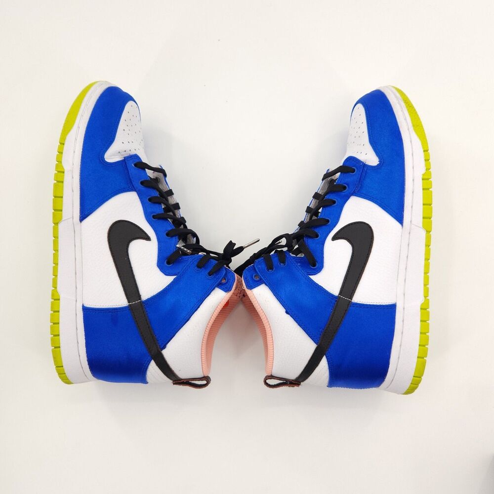 Nike Dunk High Blue Satin Shoes Women Size 10 - Picture 4 of 9